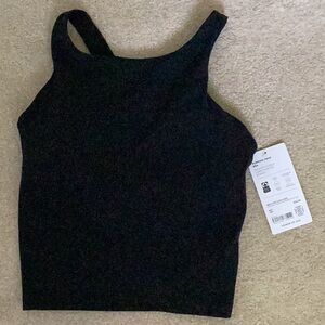 Athleta Black Asymmetrical Fitted Tank Top
